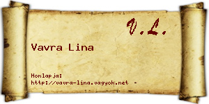 Vavra Lina névjegykártya